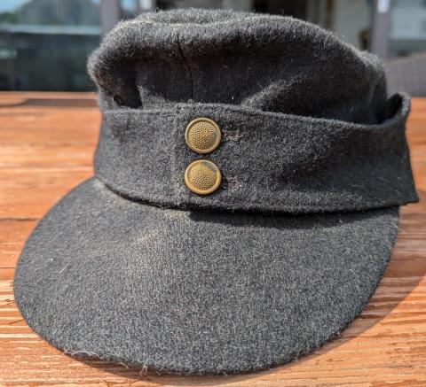 WAFFEN SS black PANZER GRENADIER M43 cap without insignias headgear authentic original