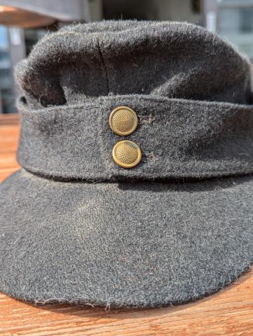 WAFFEN SS black PANZER GRENADIER M43 cap without insignias headgear authentic original
