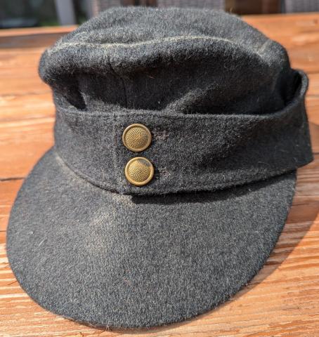WAFFEN SS black PANZER GRENADIER M43 cap without insignias headgear authentic original