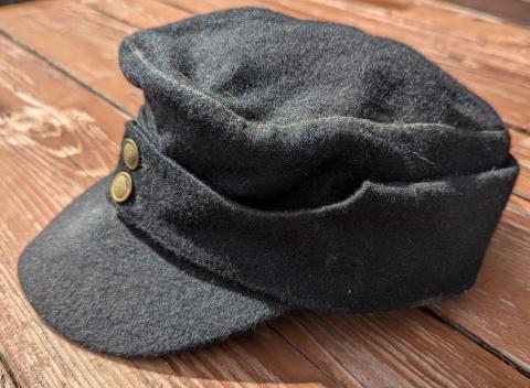 WAFFEN SS black PANZER GRENADIER M43 cap without insignias headgear authentic original