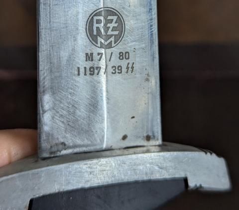 original early M33 SS Dagger RZM M7/80 1197/39 Gustav C. Spitzer