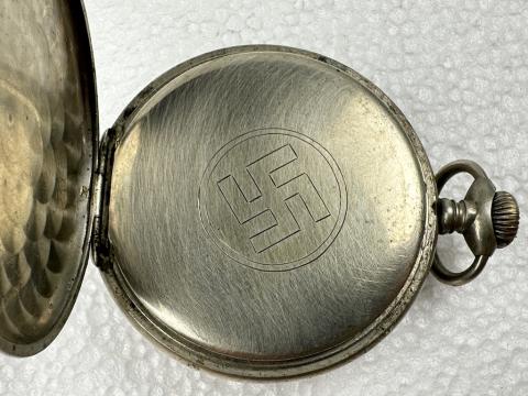 WAFFEN SS HOHENSTAUFEN totenkopf pocket watch Enigma with Swastika