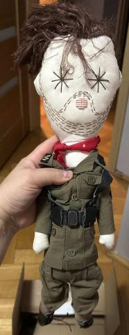WAFFEN SS large doll with SS runes collar tab & sleeve eagle puppet toy