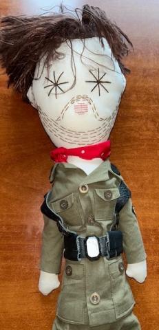 WAFFEN SS large doll with SS runes collar tab & sleeve eagle puppet toy