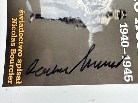Waffen SS LSSAH Adolf Hitler bodyguard Rochus Misch hand made original signature autograph on book cover photo