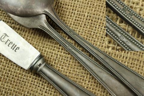 WAFFEN SS cutlery set SS runes case silverware original authentic motto on blade WAFFEN SS cutlery set SS runes case silverware original authentic motto on blade