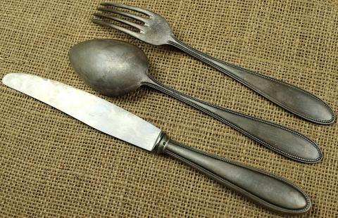 WAFFEN SS cutlery set SS runes case silverware original authentic motto on blade WAFFEN SS cutlery set SS runes case silverware original authentic motto on blade