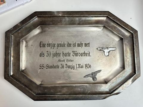 waffen SS Standarte 1936 danzig commemorative silverware original ss eagle insignia