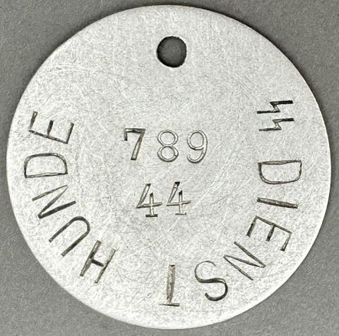 WAFFEN SS TOTENKOPF concentration camp GUARD dog token auschwitz