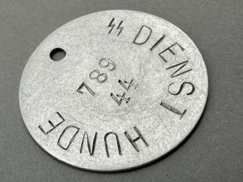 WAFFEN SS TOTENKOPF concentration camp GUARD dog token auschwitz