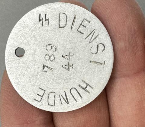 WAFFEN SS TOTENKOPF concentration camp GUARD dog token auschwitz