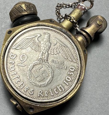 Waffen SS Totenkopf early skull Third reich swastika officer field lighter