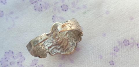 Waffen SS Totenkopf silver ring marked in original jeweler maker case