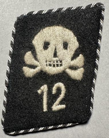 Waffen ss Totenkopf concentration camp officer GUARD vertical collar tab RZM tag