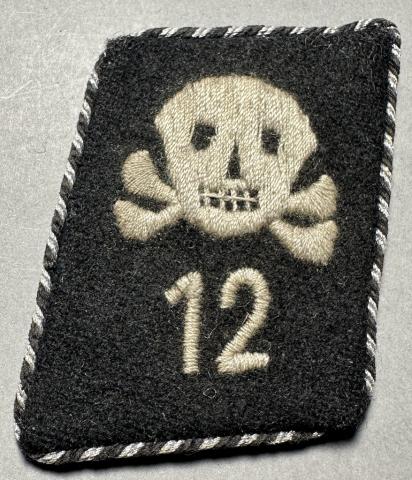 Waffen ss Totenkopf concentration camp officer GUARD vertical collar tab RZM tag