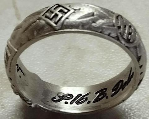 Waffen SS Totenkopf skull ring honor honour himmler ring original purchase for sale tk
