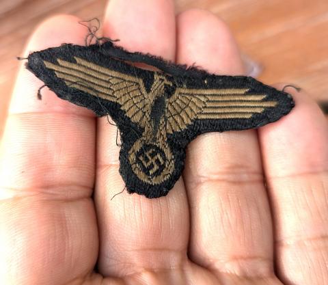 WAFFEN SS TOTENKOPF smallest cloth EAGLE insigna for OVERSEAS SS CAP RARE