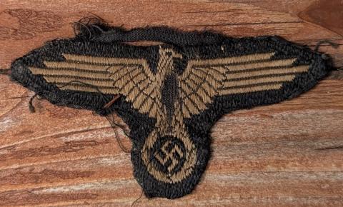 WAFFEN SS TOTENKOPF smallest cloth EAGLE insigna for OVERSEAS SS CAP RARE
