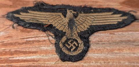 WAFFEN SS TOTENKOPF smallest cloth EAGLE insigna for OVERSEAS SS CAP RARE