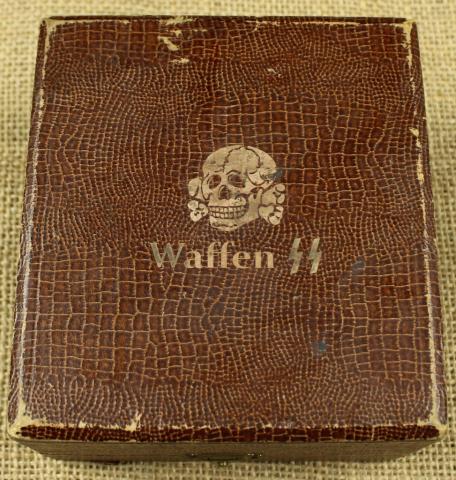 WAFFEN SS TOTENKOPF special officer SS wine cup silverware with SS runes and SS skull on case
