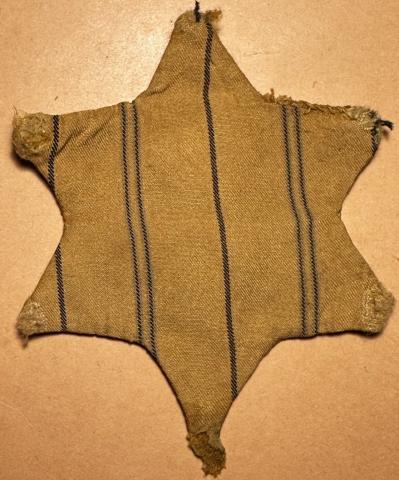 WORN STAR OF DAVID with back fabrik JEWISH holocaust original genuine for sale jew juif jude