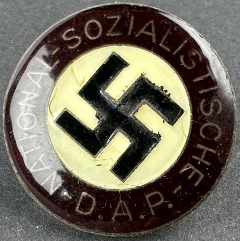 WW2 German Fuhrer Nazi party NSDAP membership pin with weird rare round rounded back pin