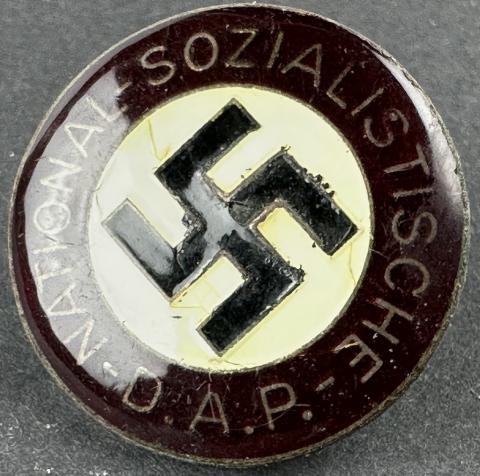 WW2 German Fuhrer Nazi party NSDAP membership pin with weird rare round rounded back pin