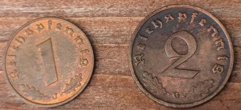 WW2 GERMAN NAZI 1 2 10 50 DEUTSCHE COINS THIRD REICH ORIGINAL PERIOD WAR COIN WW2 GERMAN NAZI 1 2 10 50 DEUTSCHE COINS THIRD REICH ORIGINAL PERIOD WAR COIN