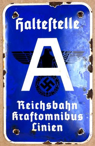 WW2 German Nazi ADOLF HITLER PERSONAL TRAIN Reichsbahn enamel sign