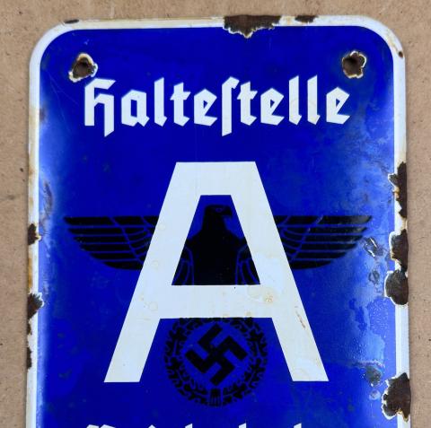 WW2 German Nazi ADOLF HITLER PERSONAL TRAIN Reichsbahn enamel sign