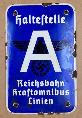 WW2 German Nazi ADOLF HITLER PERSONAL TRAIN Reichsbahn enamel sign