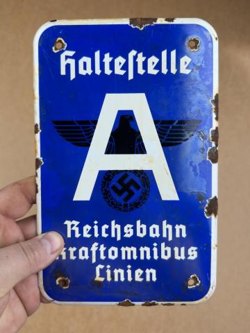 WW2 German Nazi ADOLF HITLER PERSONAL TRAIN Reichsbahn enamel sign