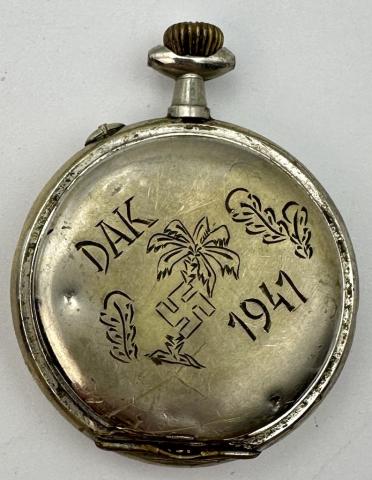 WW2 German Nazi Afrika Korps Waffen SS Wehrmacht commemorative watch Swastika DAK
