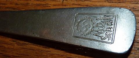 WW2 German Nazi AUSCHWITZ III MONOWITZ IG FARBEN forced labor inmate spoon