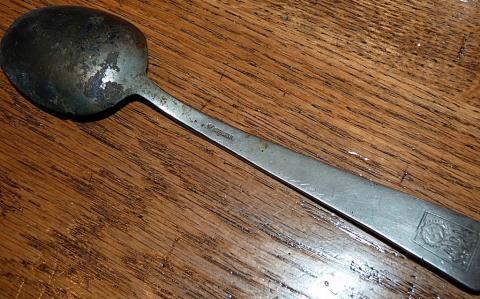 WW2 German Nazi AUSCHWITZ III MONOWITZ IG FARBEN forced labor inmate spoon