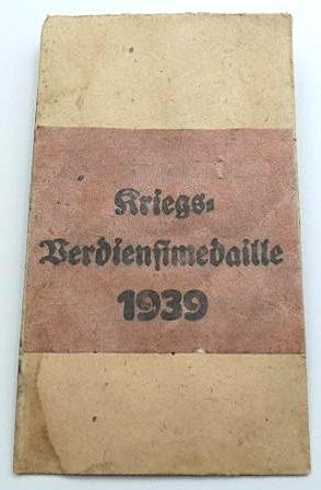 WW2 German Nazi Award bag enveloppe for a Medal of Merit 1939