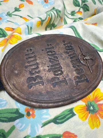 WW2 German Nazi Berlin Polizei Police GESTAPO ID badge shield