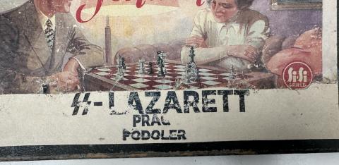 WW2 German Nazi chess game Waffen SS lazarette SS School stamped red cross
