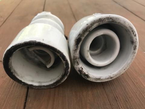 WW2 GERMAN NAZI CONCENTRATION CAMP AUSCHWITZ BIRKENAU ELECTRIC FENCE'S PORCELAIN PART HOLOCAUST