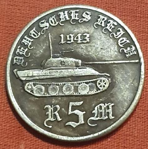 WW2 German Nazi Deutsche Reich tank Panzer Adolf Hitler commemorative coin