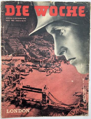 WW2 German Nazi Die Woche magazine 1940 about UK London attack