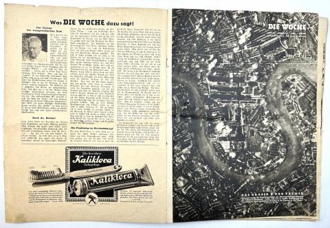 WW2 German Nazi Die Woche magazine 1940 about UK London attack