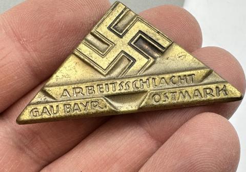 WW2 German NSDAP Woman Labor Battle Badge Gau Bayern Ostmark pin badge