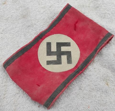 WW2 German Nazi early NSDAP Adolf Hitler party red armband uniform