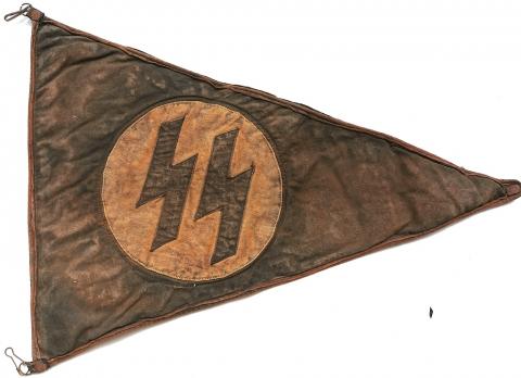 WW2 German Nazi early WAFFEN SS original car pennant flag parade