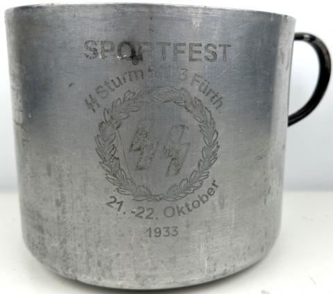 WW2 German Nazi early WAFFEN SS sport competition large cup trophee