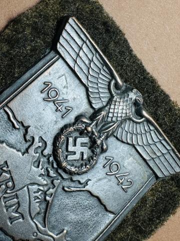 WW2 German Nazi Eastern Front KRIM SHIELD BADGE award Wehrmacht WAFFEN SS