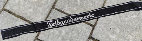 WW2 German Nazi feldgendarmerie cufftitle with WAFFEN SS cloth tag