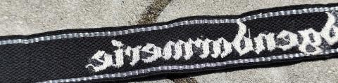WW2 German Nazi feldgendarmerie cufftitle with WAFFEN SS cloth tag