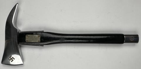 WW2 German Nazi Fireman fire worker commemorative swastika axe weapon